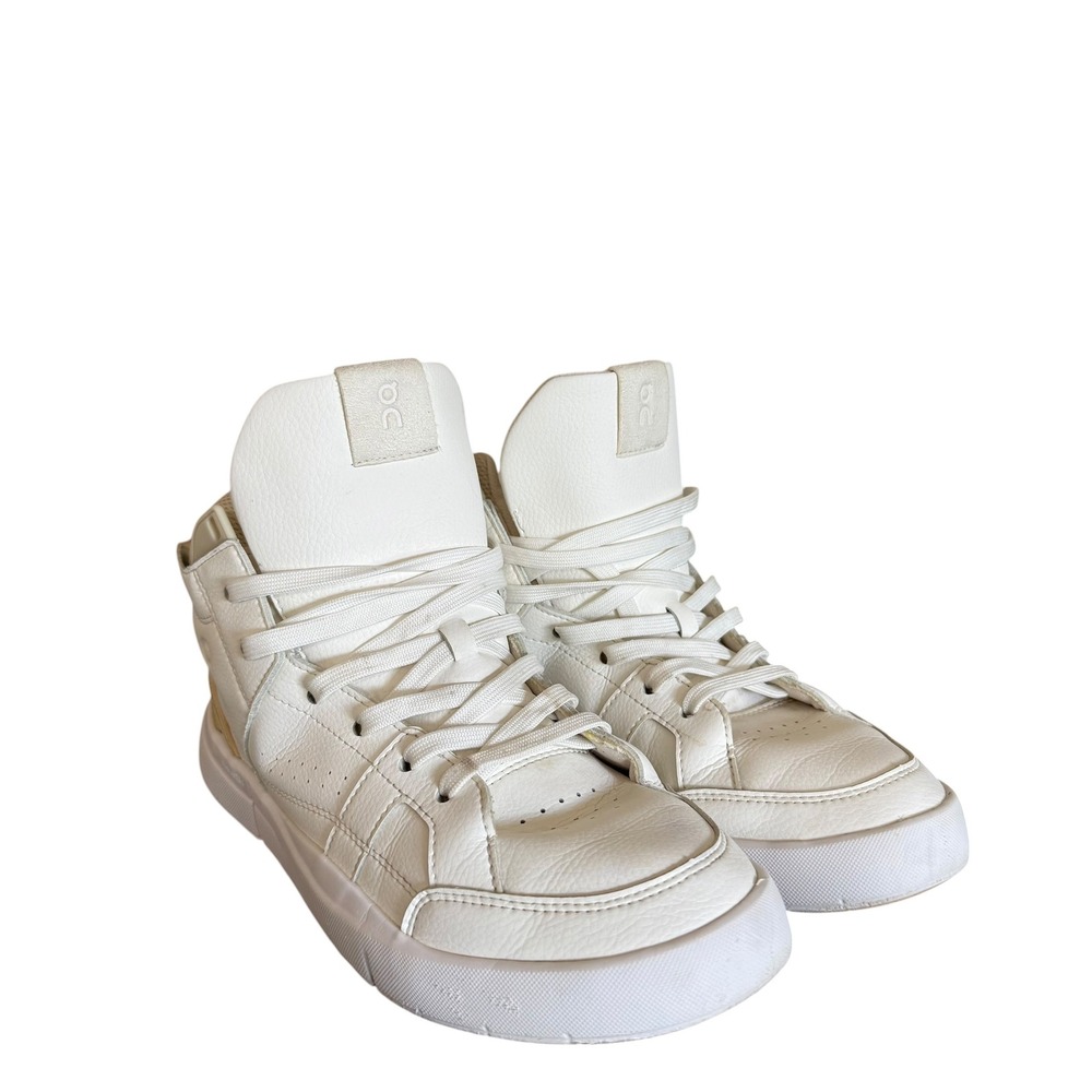 On Cloud The Roger Hi Sneakers Womens Size 9 White Sand Good High Top CloudTec